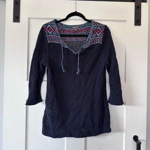Eddie Bauer beachside jacquard tunic sweater XL